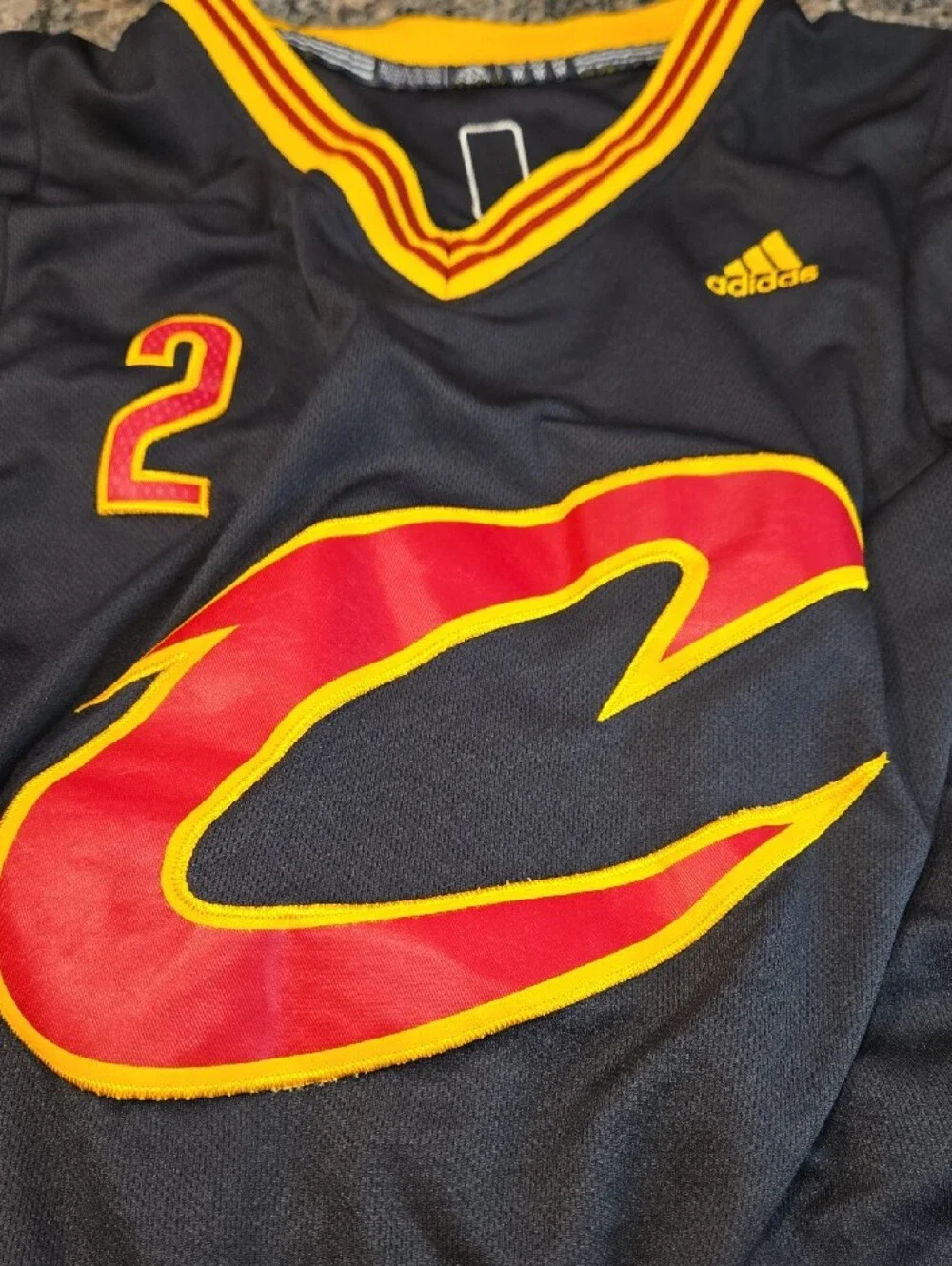 Cleveland Cavs Adidas Swingman Kyrie Irving Short Sleeve Black Jersey Sz M